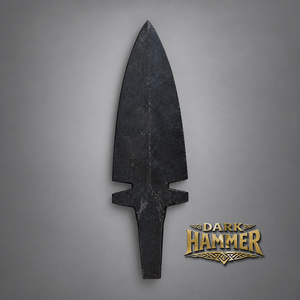 Lame de lance antique en acier à haute teneur en carbone forgée à la main, de forme large et incurvée en feuille, pointue avec tige droite - Product Image 1