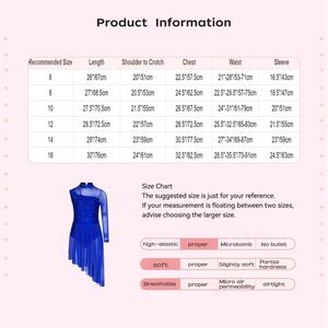 Vestido de Danza Lírica para Niñas de 6 a 16 Años, Traje de Danza con Falda Dividida, Ropa de Danza para Actuaciones, Competiciones de Danza, Recitales, Bailes de Salón - Product Image 6