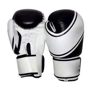 Gants de boxe professionnels en cuir de vachette noir de haute qualité, personnalisables, 8 oz, 10 oz, 12 oz, avec poignet réglable, pour arts martiaux - Product Image 1