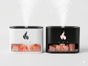 Himalayan Salt Lamp Essential <b>Oil</b> <b>Diffuser</b> with Flame Effect Humidifier & Atmosphere Light - Product Image 3