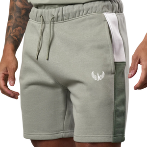 <b>Mens</b> Sage <b>Green</b> Panel Jersey <b>Shorts</b> Casual Athletic Gymwear Running Training Summer Sports <b>Shorts</b> Activewear - Product Image 2