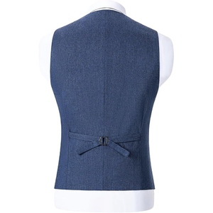Custom Men's Double Breasted Tweed Vest Premium Herringbone Waistcoat Formal Business Wedding Classic Tailored Suit Vest - Product Image 4