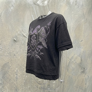 Camiseta Negra de Manga Corta para Hombre, con Logotipo Estampado en la Parte Delantera, Cuello Redondo, Estilo Casual, de Algodón, Corte Regular, Diseño Estampado - Product Image 4