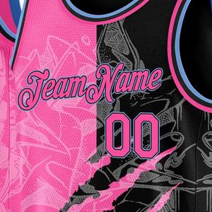 Maillots de basketball personnalisés en gros avec impression par sublimation, grandes tailles, 100 % polyester respirant, service OEM, pour hommes, 360g, double sangle - Product Image 2