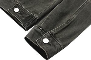 OEM Men's Casual Outwear Denim Slim Jacket for Winter Breathable Streetwear <b>Button</b>-Up Coat with Stand Collar - Product Image 6
