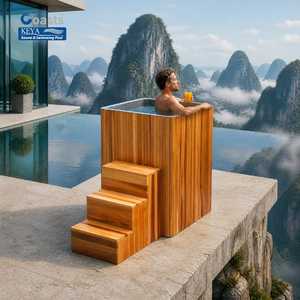 <strong>Cloud</strong> Sea Mountain Retreat Villa Cold Plunge <strong>Tub</strong> Square Red Cedar Stainless Steel Smart WiFi 1HP Chiller DDP Ready - Product Image 1