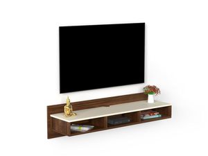Mueble de TV de Madera para Montaje en Pared, Soporte para Decodificador/Panel de TV con Estantes para Libros y Unidad de Exhibición Decorativa - Product Image 2