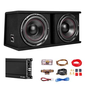ชุดแพ็คเกจแอมป์ซับวูฟเฟอร์คู่สำหรับรถยนต์ 12 นิ้ว 1200 วัตต์ RMS พร้อมตู้ลำโพงและแอมป์แยก - Product Image 1