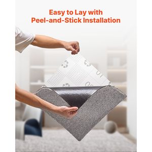 Set di 10 Piastrelle per Moquette 18x18 Pollici, Tappeti Quadrati Morbidi Autoadesivi, Rimovibili Senza Danni per Pavimenti Domestici - Product Image 4