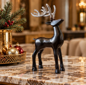 Décor de Noël Design cerf en métal Standard en laiton AK avec finition en Bronze noir pour pièce maîtresse de vaisselle/décor de Noël - Product Image 4