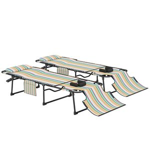 Chaise longue pliante 2 pièces avec poches latérales Design Sense pour l'extérieur - Product Image 5