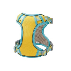 Adjustable Plaid Nylon <b>Dog</b> Harness Teal Yellow Medium Size Buckle Closure Fashion Style for <b>Dogs</b> - Product Image 2