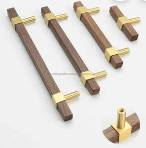 Wooden Knobs With Stone--Brass- Resin Round Shape Varieties Cabinet Knobs, Natural Drawer Hardware for sale in bulk - Product Image 3