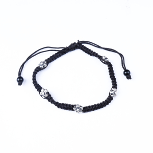 925 Sterling Silver Geometric Glass Beads Bohemian Style <b>Amethyst</b> Anklet <b>Bracelet</b> Adjustable Women Daily Wear - Product Image 1