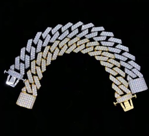 Iced Out Heavy Cuban Link Necklace and Bracelet Wholesale Custom Stainless Steel for <b>Mens</b> Available at Best Price - Product Image 1