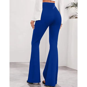 Pantalones acampanados suaves y elásticos, elegantes para el día a día con un look moderno y elegante, pantalones acampanados de cintura alta para mujer. - Product Image 6