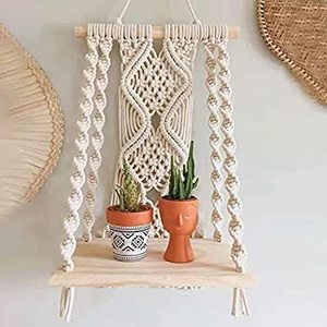 MORE Décoration murale en macramé bohème indien en coton tissé à la main pour chambre à coucher, couloir, chambres d'enfants et d'adolescents, toutes occasions - Product Image 2