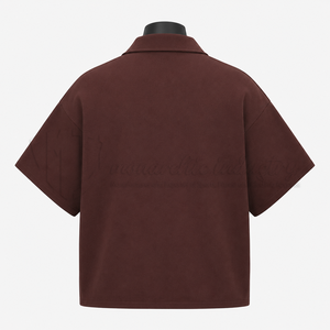 Camisa de manga corta con cremallera para hombre, personalizada, OEM ODM, informal, con cuello y bolsillos - Product Image 2