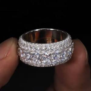 Modern Cross Design Rose Gold Plated <b>Ring</b> with Moissanite and Lab Grown Diamond for Women - Product Image 3