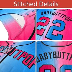 Vêtements de sport de baseball personnalisés en gros, uniformes de baseball taille USA, logo imprimé par sublimation, numéro, maillot de baseball personnalisé en mesh - Product Image 3