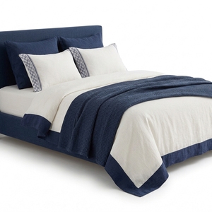 Parure de lit de luxe en pur lin, draps de lit en lin, taies d'oreiller, linge de lit pour hôtels, vente en gros, blanc - Product Image 6
