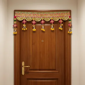 Elegant Indian Bandhanwar Door Hanging with Intricate Embroidery Colorful Tassels and Traditional Wedding Ornaments - Product Image 6