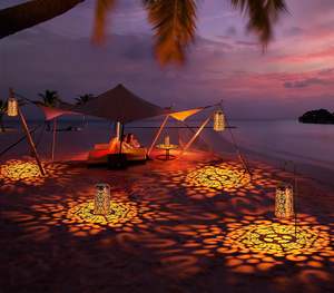 La mayoría de las ventas de metal negro, árbol de latón, diseño de grabado, linterna colgante, soporte de vela, portavelas de madera, linternas para interiores y exteriores - Product Image 3