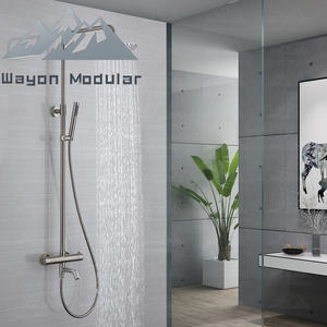 Système <span class=keywords><strong>de</strong></span> <span class=keywords><strong>douche</strong></span> à effet pluie Wayon Luxury en nickel brossé avec douchette et bec <span class=keywords><strong>de</strong></span> baignoire - Product Image 3