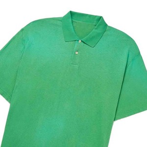 Polo de Manga Corta Verde para Hombre, Tela Oxford, Color Sólido Informal, Corte Regular, Diseño con Botones - Product Image 2