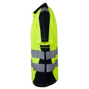 High visibility <b>polo</b> shirt Reflective strip workwear Water resistant construction shirt Custom cotton workwear - Product Image 3