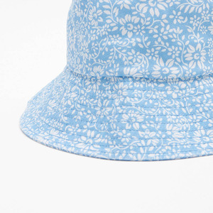 Chapeau Bob Unisexe à Motifs Floraux Bleu Clair en Popeline de Coton, Décontracté, Printemps-Été, Plage, pour Adulte, Impression Numérique par Sublimation par Transfert Thermique - Product Image 3