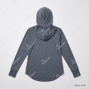 Sudadera Deportiva Modesta para Mujer con Hijab Integrado, Transpirable, Manga Larga, con Orificios para Pulgares, Logotipo Personalizado, Ropa Deportiva para Damas - Product Image 3