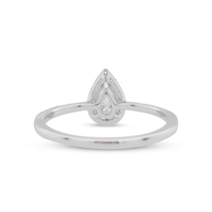 Bague de fiançailles en diamant taille poire, or massif 18 carats, style goutte d'eau classique pour femme, bijoux fins - Product Image 2