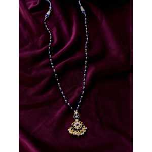 Collar de cuentas Kundan de plata 92,5, joyería fina para mujer - Product Image 1