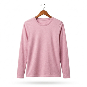Camiseta de Manga Larga para Mujer, Marca Privada, Algodón Premium, Ropa de Uso Diario con Servicio OEM, Talla OEM, Venta al Por Mayor - Product Image 2