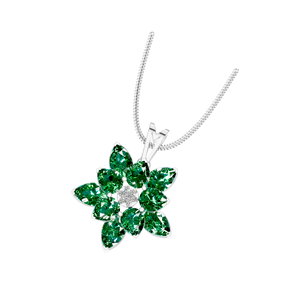 จี้คุณภาพดีสีเงินสเตอร์ลิงสีขาวทองเพชรมรกตธรรมชาติดีไซน์ดอกไม้หรูหราสำหรับโอกาสพิเศษเป็นจำนวนมาก925 - Product Image 2