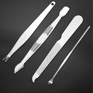 Set de Manicura Negro Mate, Kit de Pedicura de Acero Inoxidable Resistente, Cortaúñas y Tijeras Premium, Herramientas de Cuidado Personal con Estuche - Product Image 3