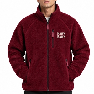 <b>Men</b> <b>Fleece</b> <b>Sherpa</b> Jacket High Neck Warm Casual Winter Layer Comfortable Regular Fit Warm <b>Fleece</b> Layer Clean Stitching Finish - Product Image 1
