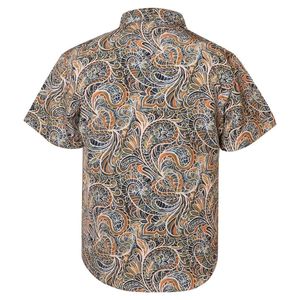 เสื้อเชิ้ตคัมป์คอลลาร์พิมพ์ลายเพสลีย์สีน้ำตาลแบบสั่งทำพิเศษ แขนสั้น สไตล์วินเทจ อะโลฮ่า รีสอร์ท เหมาะสำหรับวันหยุดพักผ่อนริมชายหาด ใส่ได้ในฤดูร้อน - Product Image 2