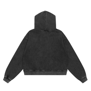 Sudadera con capucha unisex de felpa 100% algodón, personalizada con pedrería, de corte holgado y extragrande, con bolsillos, transpirable, antiencogimiento, con cremallera, para invierno, 550 gramos - Product Image 3