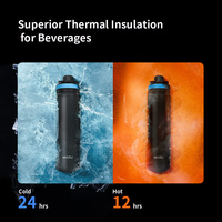 Bouteille isotherme MARU 26oz à double paroi en acier inoxydable SUS 316, design nordique, couvercle anti-fuite avec bec verseur, poignée en forme de O, maintien au froid pendant 24h