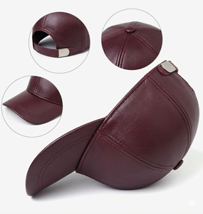 High Quality PU Leather Baseball Cap Unisex Adjustable Custom Logo Embroidery Hat Wholesale OEM - Product Image 3