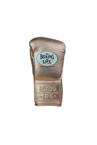 Gants de boxe personnalisés No Boxing No Life Championship Line Rose Gold MMA Sanda en cuir extensible avec fermeture à lacets antidérapants - Product Image 6