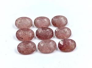 Pierre précieuse naturelle AAA en quartz fraise rouge, taille ovale facettée, 8*6 mm, 10*7 mm, 100% naturelle, pour la fabrication de bijoux - Product Image 2