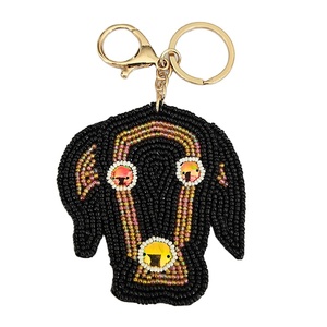 Fournisseur indien de porte-clés en cuivre noir en forme de tête de chien avec yeux de cuivre - Ornements suspendus festifs pour la décoration de la maison en promotion - Product Image 1
