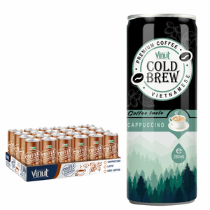 Café Frío Instantáneo Arábica Robusta en Lata de Aluminio 250ml Sin OGM Sin Lácteos VINUT para Venta al por Mayor de Marca Privada 10 Brix - Product Image 1