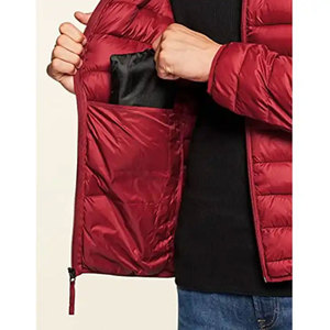 <b>Hot</b> Selling OEM Custom Logo Eco-friendly Fleece <b>Red</b> Puffer Jacket Unisex Quilted Winter Coat Men Women Wind Cold High Quality - Product Image 3