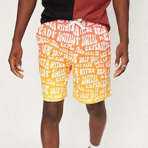 Pantalones Cortos Casuales para Hombre, Color Naranja, Cintura Elástica, Estilo Urbano, 100% Algodón, Transpirables, de Secado Rápido, Ligeros y a la Moda - Product Image 1