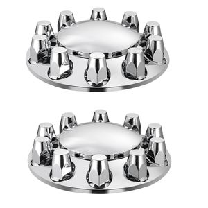 Cubiertas de Rueda para Eje Delantero, Cubierta de Eje Tipo Domo, Cubiertas de Tuercas de Rueda Resistentes al Óxido, ABS Electrochapado, Ajuste Universal para Camiones Semi - Product Image 1