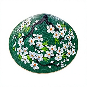 Sombrero de Paja Natural Hecho a Mano Catarina de 99 GOLD DATA con Bordado de Flor Roja, Accesorio de Playa Unisex - Product Image 5